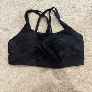 Lululemon Black Camo Strappy Sports Bra